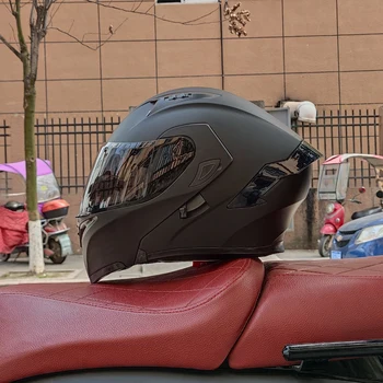 Откидной мотоциклетный шлем с двойными линзами, полнолицевой шлем, высококачественный, одобренный DOT Moto cascos motociclistas capacete