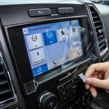 Автомобильная навигационная наклейка HYZHAUTO, защитная пленка для Ford Mustang F150 2015 + Прозрачные наклейки, Аксессуары для интерьера, 1 шт.