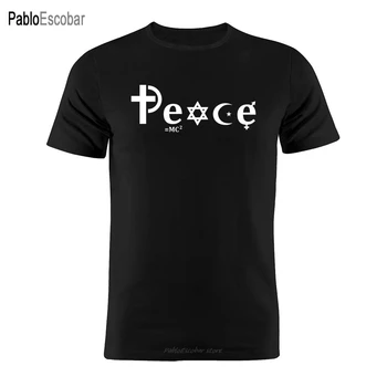 Хлопковая футболка Унисекс Peace Among Religions Христианство Ислам Иудаизм Силуэтная Подарочная футболка