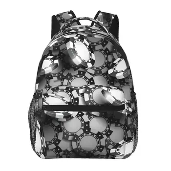 Женский рюкзак на фоне фишек казино, модная сумка для женщин, мужская школьная сумка, сумка для книг Mochila