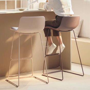Легкие роскошные барные стулья из железа, современная простая барная мебель, высокий табурет со спинкой, домашний барный стул, скандинавский стул для отдыха для кухни