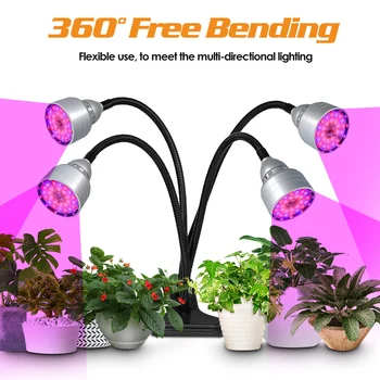 Лампа для выращивания растений полного спектра, настольная фитолампа с регулируемой яркостью и таймером для комнатных растений, USB-порт
