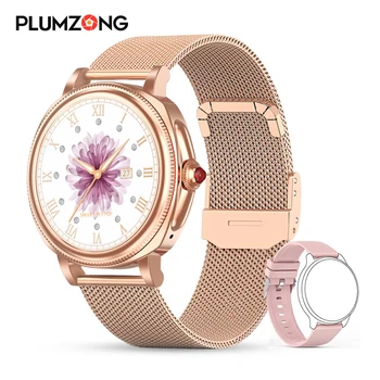 PLUMZONG/ новые модные женские смарт-часы с Bluetooth-звонком, фитнес-трекером, умные часы с пользовательским набором, 100 + спортивных браслетов для женщин