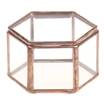 Геометрическая стеклянная коробка для террариума, шкатулка для драгоценностей, Стеклянный горшок для суккулентов, деко шестиугольной формы