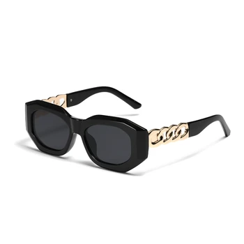 Солнцезащитные очки с небольшой цепочкой, женские солнцезащитные очки для покупок на открытом воздухе, женские очки для вождения, очки в стиле панк, овальные солнцезащитные очки, женские солнцезащитные очки.