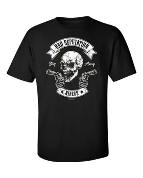 Летом 2019 года Поп-Хлопковая Мужская футболка С черепом, Музыкальная Бандитская жизнь, Оружие Вне закона, Панк-Рок, Металл, Готика, Плохая Черная Мужская футболка