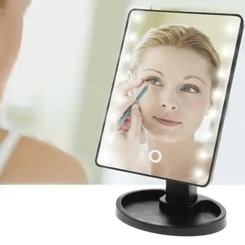 Профессиональное зеркало для макияжа с сенсорным экраном, модное зеркало с 16/22 светодиодными лампами, регулируемое на 180 градусов Настольное зеркало для макияжа, Горячее
