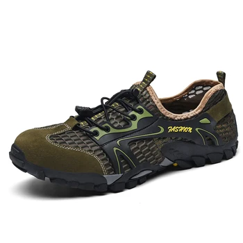 HIKEUP/ Новая мужская летняя уличная обувь для речных прогулок, походная обувь с эластичной резинкой, резиновая подошва, противоскользящая, износостойкая