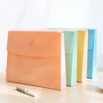 Корейская креативная папка с улыбкой конфетного цвета, Студенческая портативная сумка для документов, папка для тестовой бумаги формата А4, папка для документов формата А4