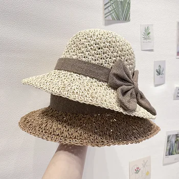 Плетеная рыбацкая кепка, соломенная шляпа ручной работы, складная солнцезащитная шляпа для отдыха