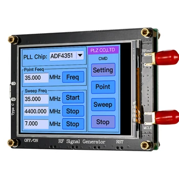 ADF4351 35M-4.4G Генератор радиочастотных сигналов Счетчик частоты PLL Модуль Источника сигнала Развертки Сенсорный Экран 2.2-4.4G основная волна