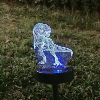 Воздушные шары с динозаврами и Медузами Всех типов, Заводская ночная лампа 3D Illusion на солнечных батареях, Водонепроницаемое светодиодное ландшафтное освещение