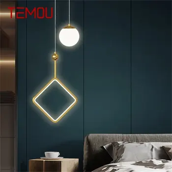 Латунные настенные светильники TEMOU Бра Современная Простая Светодиодная лампа Для украшения дома