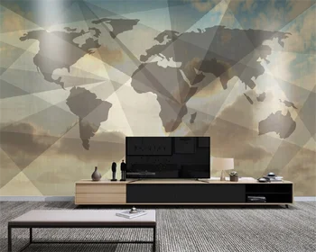 Обои на заказ, скандинавская 3D абстрактная индивидуальность, геометрическая карта мира, фон для дивана в гостиной, декоративная роспись стен