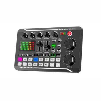 Аудиомикшер F998 Живая звуковая карта BM800 MIC Microphne Устройство для изменения голоса мобильного телефона Караоке для записи трансляции игровой музыки KTV