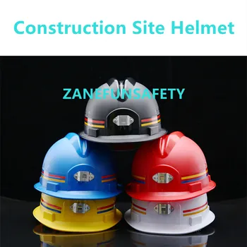 Защитный шлем из АБС, строительный шлем, Светоотражающая лента из АБС для подземных шахт, Носимый рабочий шлем с шахтерской лампой, Дышащий шлем