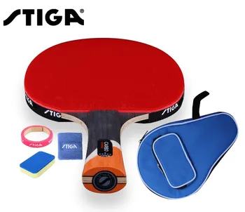 Оригинальная ракетка для настольного тенниса Stiga 6 звезд, двойная Резиновая Ракетка для Пинг-понга с пупырышками, tenis de mesa, настольный теннис с сумкой