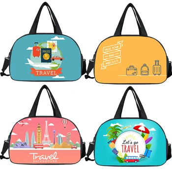 Let's Go Travel Сумка для кемпинга с принтом для путешествий по всему миру, сумка для самолетов, многофункциональные сумки для хранения обуви в подарок