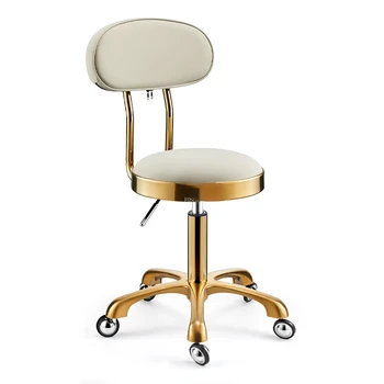 Легкие Роскошные парикмахерские кресла из нержавеющей стали, современная салонная мебель для салона красоты, профессиональный Вращающийся подъемник, круглый стул