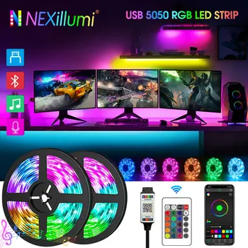 Светодиодная лента USB RGB с подсветкой телевизора, Изменение Цвета Приложения, Светодиодная Лента SMD3535 / 5050 RGB, Светодиодные Светильники для Домашней Вечеринки, Спальни, деко