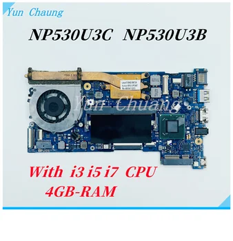 Для Samsung NP530U NP530U3C NP530U3B NP532U3C NP535U3C Материнская плата ноутбука BA41-02155A С процессором Core i3 i5 i7 4 ГБ оперативной памяти 100% работает