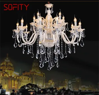 Люстра SOFITY в европейском стиле, светодиодные хрустальные подвесные светильники, роскошные декоративные светильники для дома, гостиничного зала