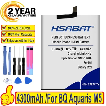 HSABAT Лидирующий бренд 4300 мАч 3120 Высококачественный аккумулятор для BQ Aquaris M5 Battery