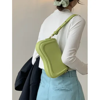 Женские сумки через плечо для маленьких подмышек 2023, летняя мода, Винтажная дизайнерская простая сумочка через плечо, женские сумки с клапаном