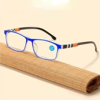 Очки для чтения Мужские Сверхлегкие синие очки по рецепту, Женские модные очки для оптической дальнозоркости с тканью + 1,0 ~ + 4,0