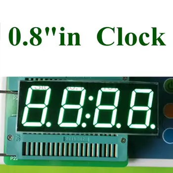 0,8-дюймовый 7-сегментный 4-значный супер зеленый светодиодный дисплей с часовым временем 0,8 