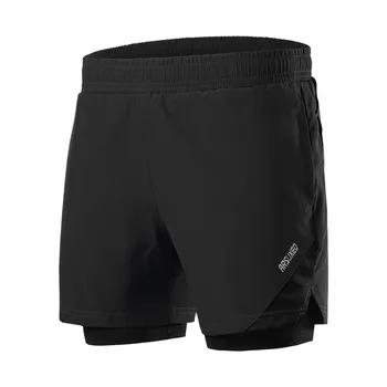 Мужские шорты для бега 2 В 1, 7-дюймовые легкие спортивные шорты для спортзала с подарком для велосипедиста, велосипедные футболки для мужчин