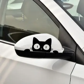 2022 новый Универсальный Сюрприз Кошка Выглядывающая Наклейка Черный/Белый Забавная Виниловая Наклейка Аксессуары Для Укладки Автомобилей 14СМ * 6,2 СМ