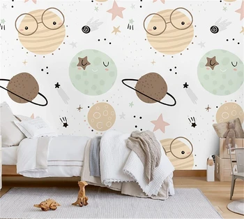 Пользовательские обои с мультяшной планетой для детской комнаты домашний декор papel de parede 3D наклейки на стены украшение спальни гостиной