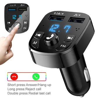 Автомобильное зарядное устройство FM-передатчик Bluetooth Аудио Двойной USB Автомобильный MP3-плеер авторадио Зарядное устройство для громкой связи 3.1A Быстрое зарядное устройство Автомобильные Аксессуары
