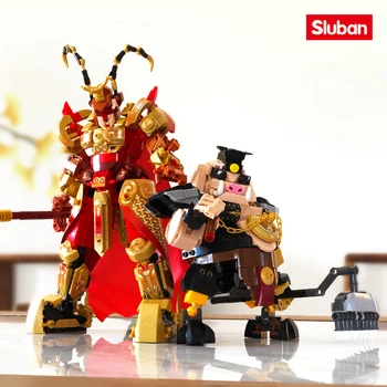 MOC Monkey King Робот-воин Sun Wukong Monkie Mecha Фигурки Городские строительные блоки Demon Bull King Набор кирпичей Подарок для детей