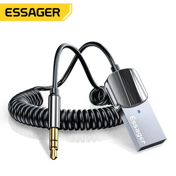 EssagerBluetooth Aux Адаптер Беспроводной автомобильный Bluetooth приемник с разъемом USB на 3,5 мм Аудио Музыка Микрофон Адаптер громкой связи для автомобильного динамика