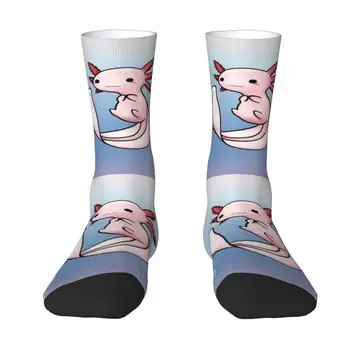 Мужские и женские носки Axolotl Smiling Dress, теплые Модные Носки-новинка, Рыба-Саламандра, Очаровательные носки для экипажа