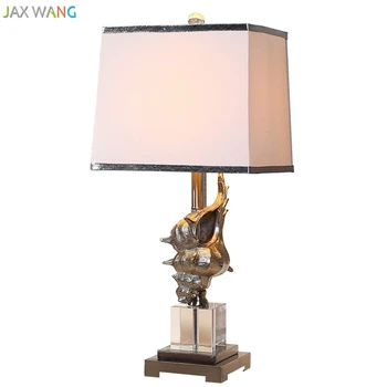 JW Средиземноморская современная настольная лампа в виде раковины, настольные лампы из смолы для гостиной, прикроватная лампа для спальни, светильники для кабинета, чтения
