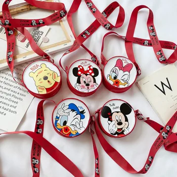 Корейская детская сумка Disney, новая маленькая круглая сумка через плечо с мультяшным Микки Маусом, детский кошелек для монет, сумка через плечо для девочек