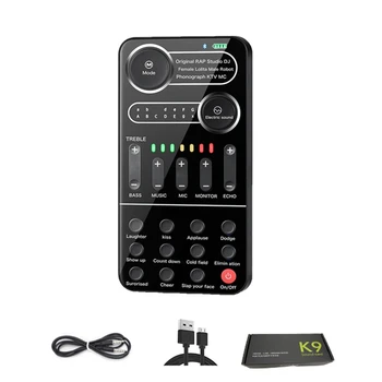 Портативное голосовое зарядное устройство K9 с живыми звуковыми картами для игр с гарнитурой для телефона и ПК