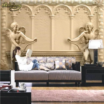 beibehang Европейский маленький ангел papel de parede 3d фотообои искусство гостиная диван-кровать фон для спальни обои фреска
