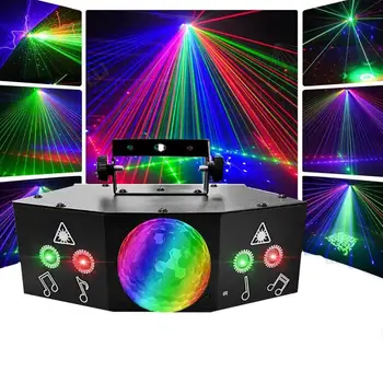 Сценическое освещение, Лазерный проектор DJ Disco, светодиодный диско-шар с дистанционным управлением, Стробоскопические огни для Рождественских праздников, Свадебные сценические эффекты.