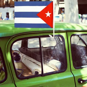 Кубинский флаг на окне автомобиля, грузовик, внедорожник, цветной и устойчивый к выцветанию холст, баннер для заголовка, Национальный дом Кубы, флаг Кубы # 3