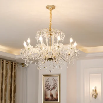 Люстры Американская Гостиная Хрустальная Французская Свеча Лампа для спальни Высококачественная лампа для чтения в кабинете Европейская Люстра Принцессы