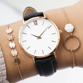 Модные часы в стиле минимализм, женские кварцевые часы с кожаным ремешком, повседневные женские часы, акционная цена, бесплатная доставка Relogio Feminino