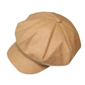 Шерстяная кепка газетчика Мужская Женская 8-панельная плоская кепка Driver Baker Boy Hat Зимняя теплая шапка-берет Gatsby H4