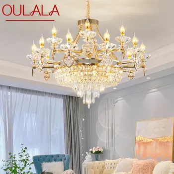 Европейская подвесная люстра OULALA Простая Роскошная хрустальная светодиодная подвесная лампа Современная для дома гостиной Столовой спальни
