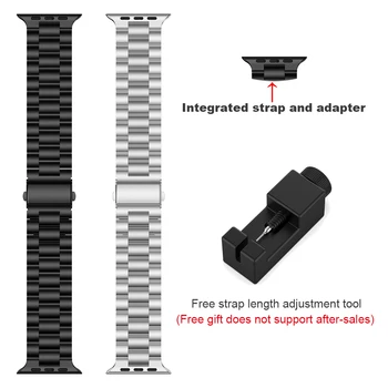 Новый ремешок для часов iWatch 4 3 2 42 мм 38 мм Заменит аксессуары Apple Watch Series 5 44 мм 40 мм ремешок Металлический браслет