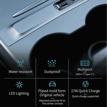 Многопортовый концентратор-адаптер, интеллектуальная док-станция, быстрое зарядное устройство, удлинитель-разветвитель USB для модели Tesla Dropship