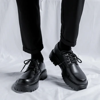 Брендовые Кожаные Туфли-Оксфорды Мужские Вечерние Черные Модельные Туфли Мужские Модные Вечерние Туфли для Мужчин 2023 Zapatos De Vestir De Los Hombres